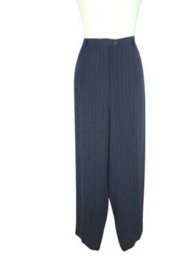 Laura Scott Petite 16P Blue Pinstripe Wide Leg Dress Pants